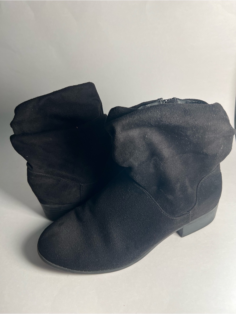 Maurices Cassidy Faux Suede Slouch Sid Zip Boots Women's Size 8 Black - Picture 8 of 12